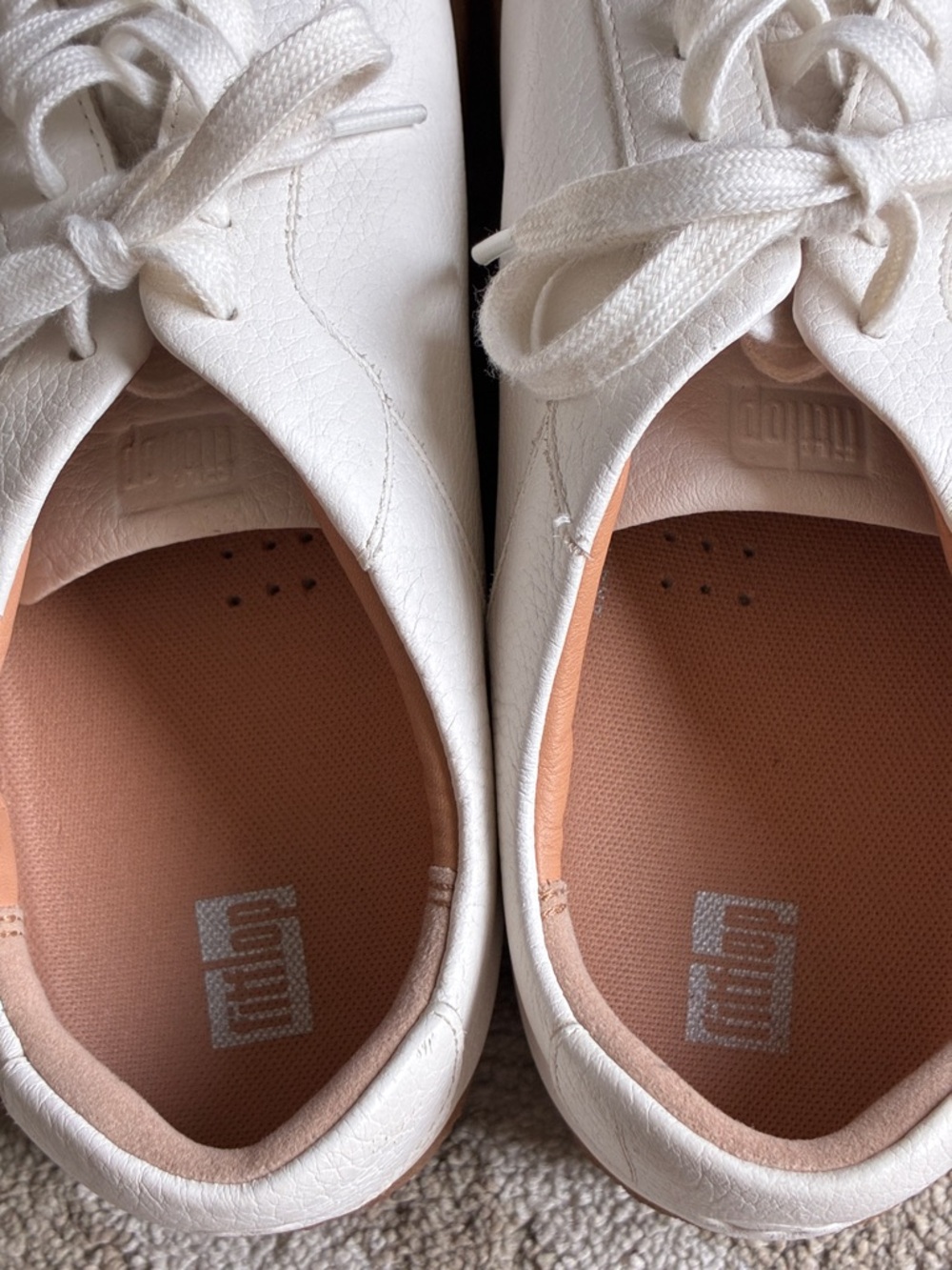 FitFlop Rally Leather Sneakers White Comfort Walking Gum Sole Lace Up Women 11 - Picture 8 of 12